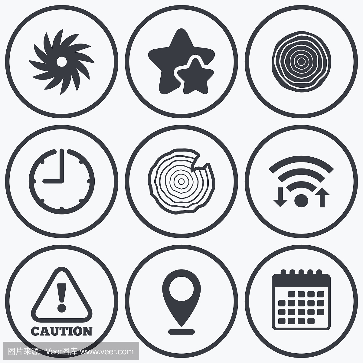 木材和鋸圓形車輪圖標(biāo)。的關(guān)注。