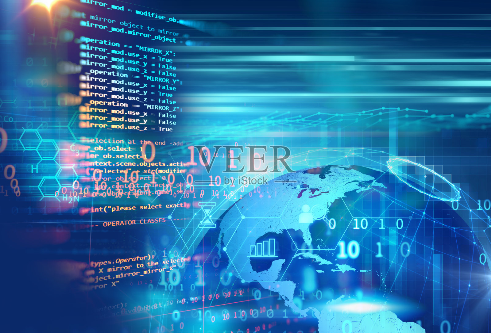 編程代碼抽象技術(shù)背景下的軟件開發(fā)人員和計算機腳本照片攝影